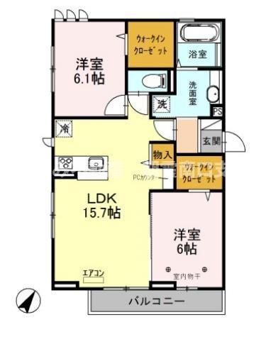 コエドラーパ(2LDK/3階)の間取り写真