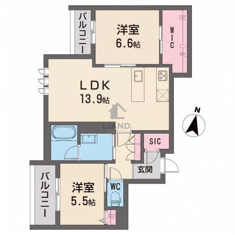 シャーメゾングラン南福岡(2LDK/3階)の間取り写真