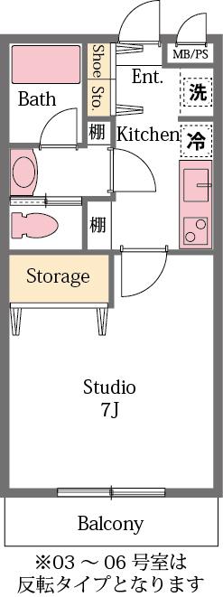 ハーモニー(1K/2階)の間取り写真