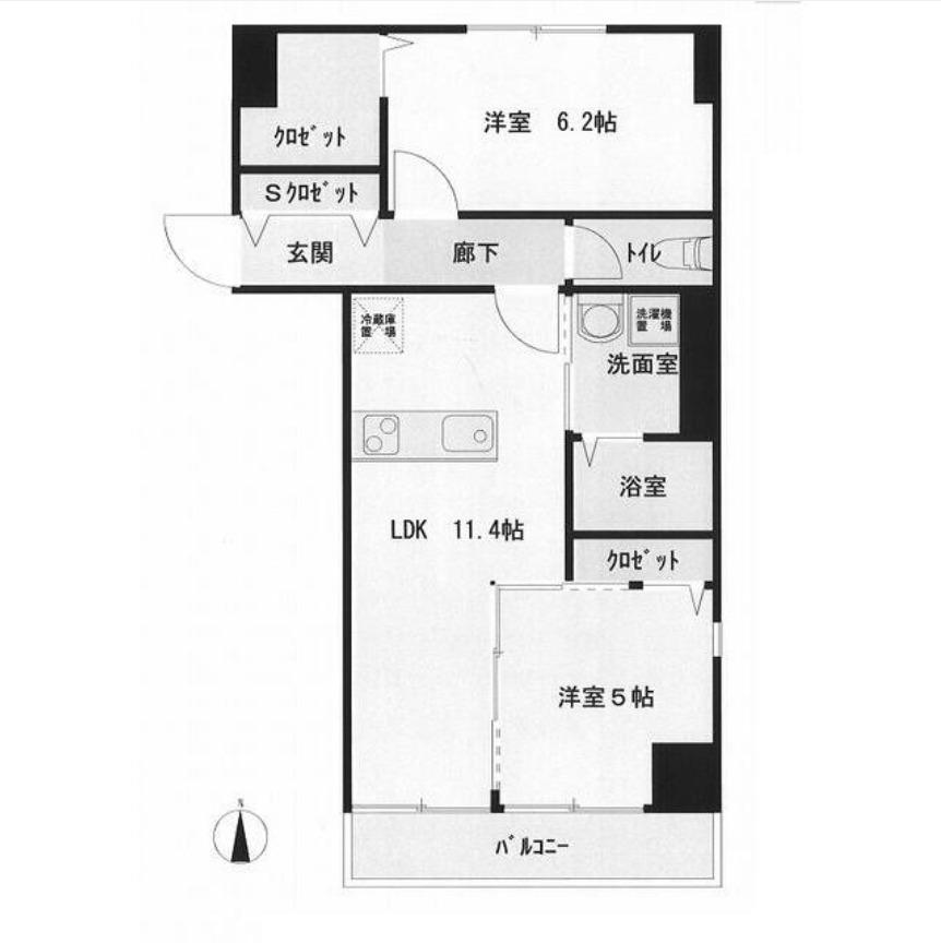 DEAR COURT(2LDK/6階)の間取り写真