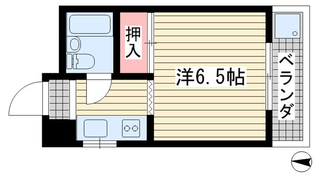 レジデンス荘(ワンルーム/4階)の間取り写真