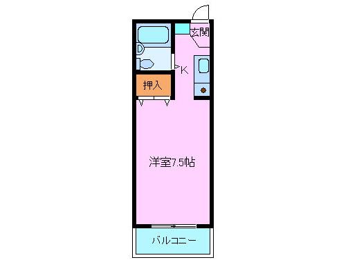 アベニュー35(ワンルーム/1階)の間取り写真