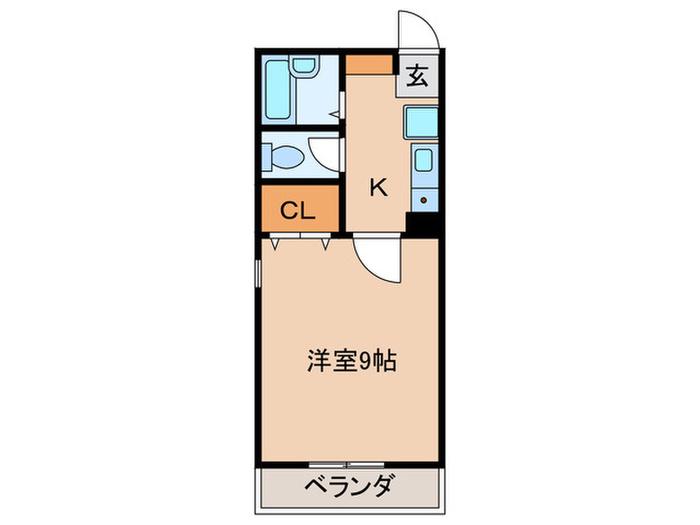 ジュネス花の木(1K/2階)の間取り写真