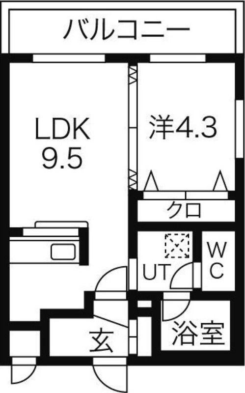 MAHALO OHASHI HOKUDAI (1LDK/1階)の間取り写真