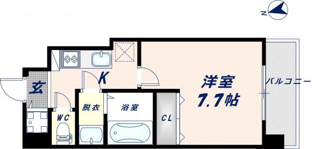 S-RESIDENCE緑橋駅前(1K/12階)の間取り写真