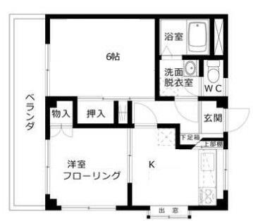 ハイツリファレII(2K/2階)の間取り写真