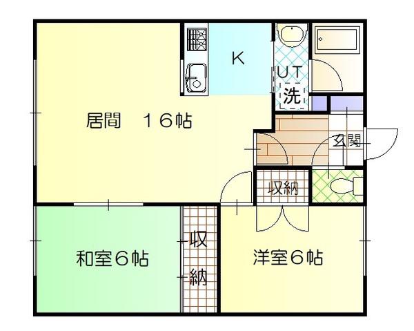 柴ハイツ(2LDK/2階)の間取り写真