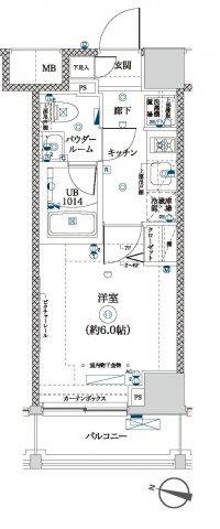 ラドゥセール吉野町(1K/2階)の間取り写真