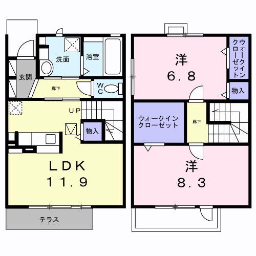 ベルツリー(2LDK/1階)の間取り写真