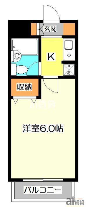 フェニックスマンション小金井(1K/4階)の間取り写真