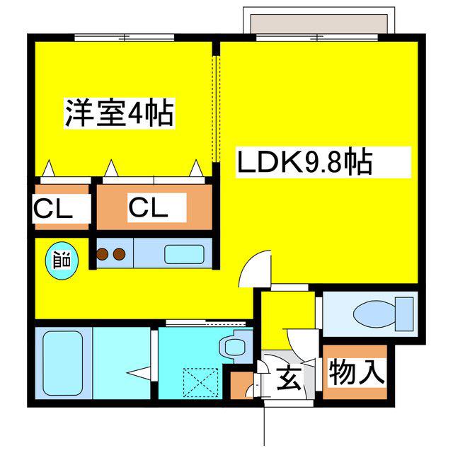 アビタ22真栄1-2(1LDK/3階)の間取り写真