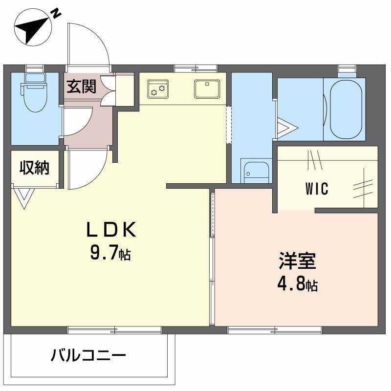 ヴェルドミール美都(1LDK/2階)の間取り写真