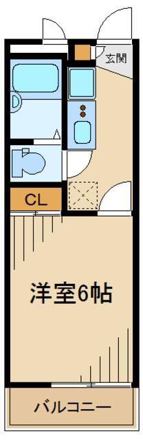 レオパレスエール(1K/1階)の間取り写真