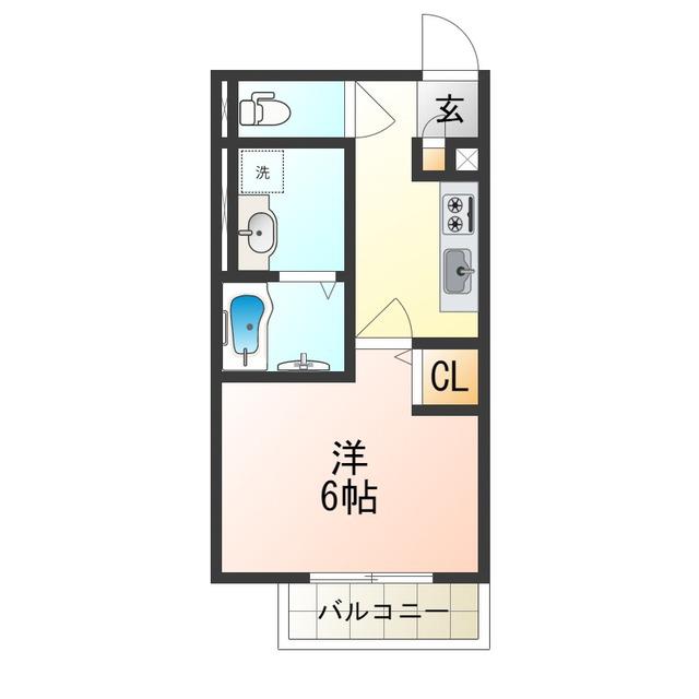 J`S GARDEN(1K/1階)の間取り写真
