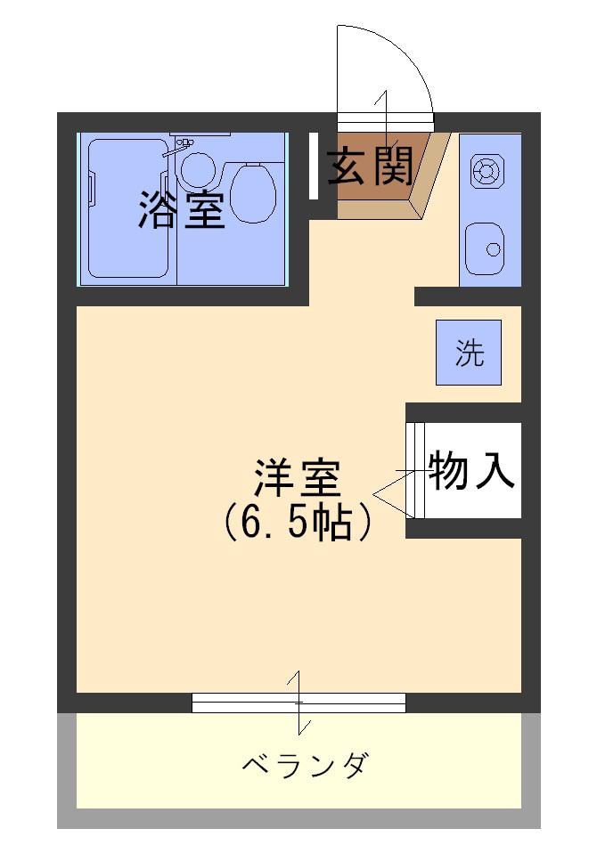 イーストヒルズ(ワンルーム/1階)の間取り写真