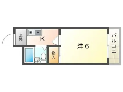 マルセビル(1K/5階)の間取り写真