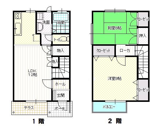 プチ ポワン トロワ(2LDK/1階)の間取り写真