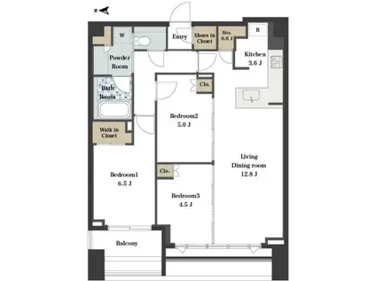 シティタワー銀座東(3LDK/20階)の間取り写真