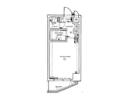 ロマネスク西公園第3(1K/9階)の間取り写真