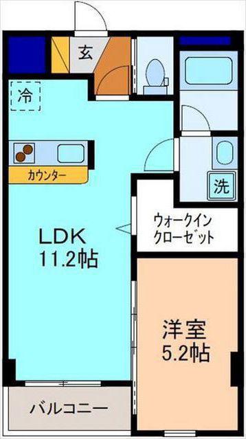 サンシェスタ若宮(1LDK/3階)の間取り写真