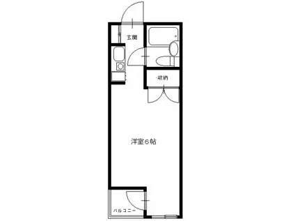 メゾンウイステリア(1K/4階)の間取り写真