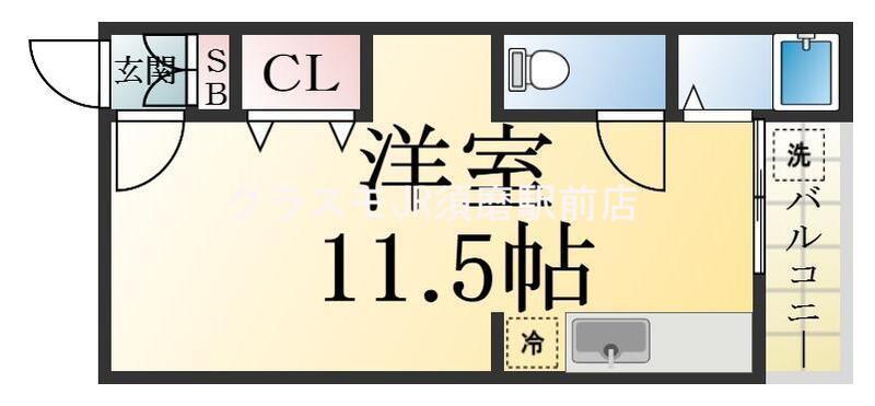 エトワール須磨浦(ワンルーム/2階)の間取り写真