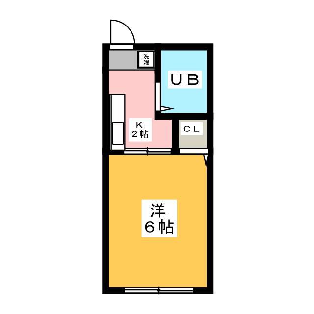アスターB(1K/1階)の間取り写真