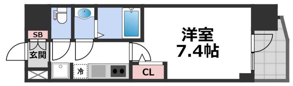 セレニテ本町東リアン(1K/4階)の間取り写真