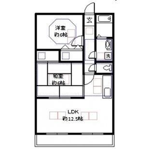 RIVER ANNE RENA(2LDK/1階)の間取り写真
