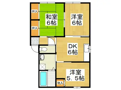 ハイツオアシス(3DK/2階)の間取り写真