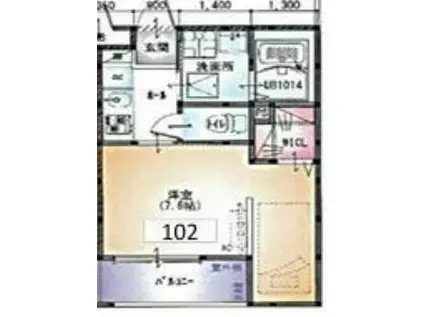 DAISYOU HEIGHTS 明石(1K/3階)の間取り写真