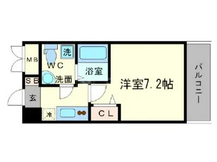 メインステージ西天満TSスクエア(1K/8階)の間取り写真