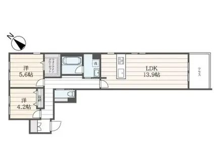 GRANDVILLA鷺宮(2LDK/1階)の間取り写真