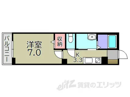 アーバンプロムナードIII(1K/3階)の間取り写真