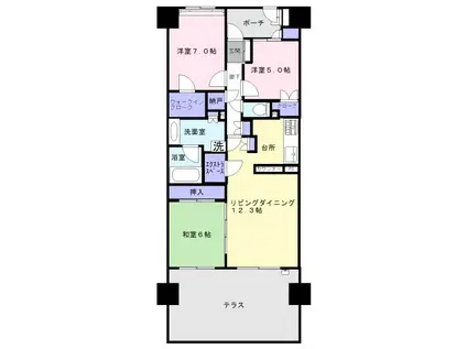 ブライトタウン磐田(3LDK/1階)の間取り写真