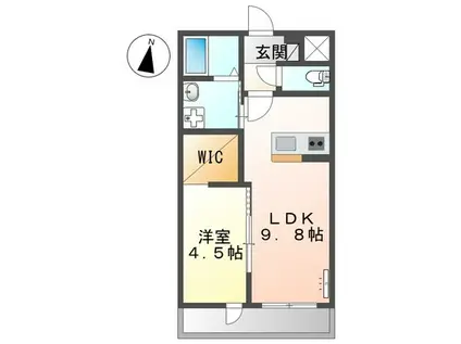 シャンボール南高江(1LDK/2階)の間取り写真