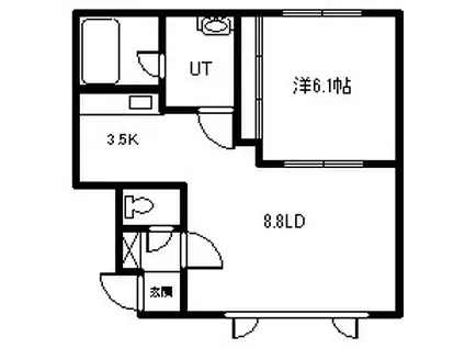 アヴァンティ(1LDK/2階)の間取り写真