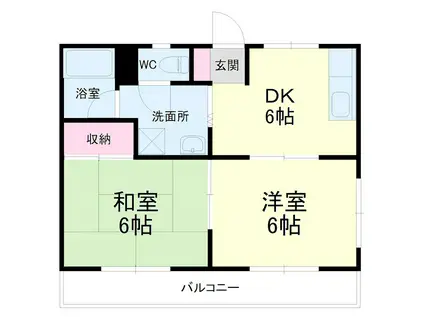 メゾンエクセルII(2DK/4階)の間取り写真