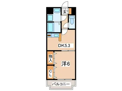 センチュリー神水(1DK/7階)の間取り写真