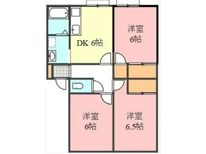 アネシスコート B棟(3DK/2階)の間取り写真