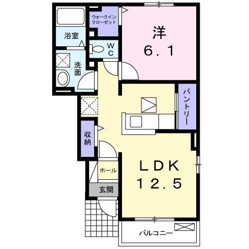 サンリットB(1LDK/1階)の間取り写真