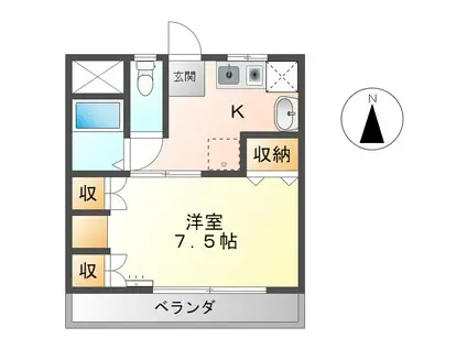 塩崎第一ビル(1K/1階)の間取り写真