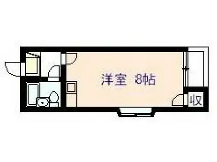 グリーン春(ワンルーム/2階)の間取り写真