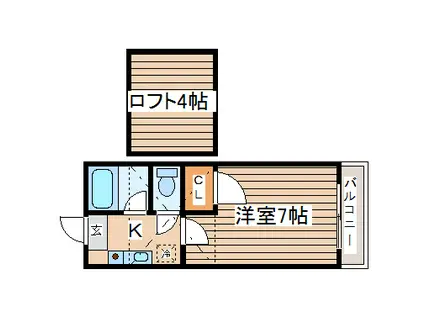 キャッスル鷺ヶ森(1K/2階)の間取り写真