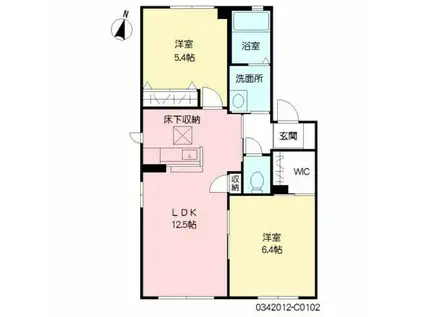 ベニコー C棟(2LDK/1階)の間取り写真