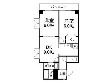 セントポーリア太秦II(2DK/2階)の間取り写真