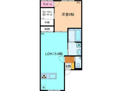 ファイン有松ANNEX(1LDK/1階)の間取り写真