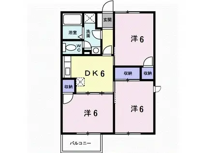 レーベンプラザ(3DK/2階)の間取り写真
