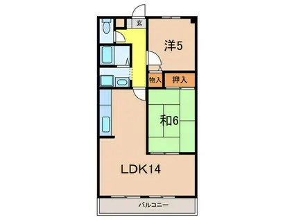 コンフォート(2LDK/3階)の間取り写真