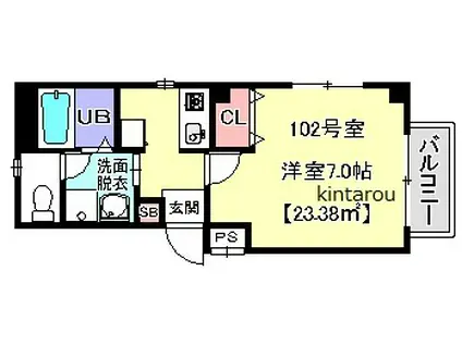 PEACE船橋 (1K/1階)の間取り写真